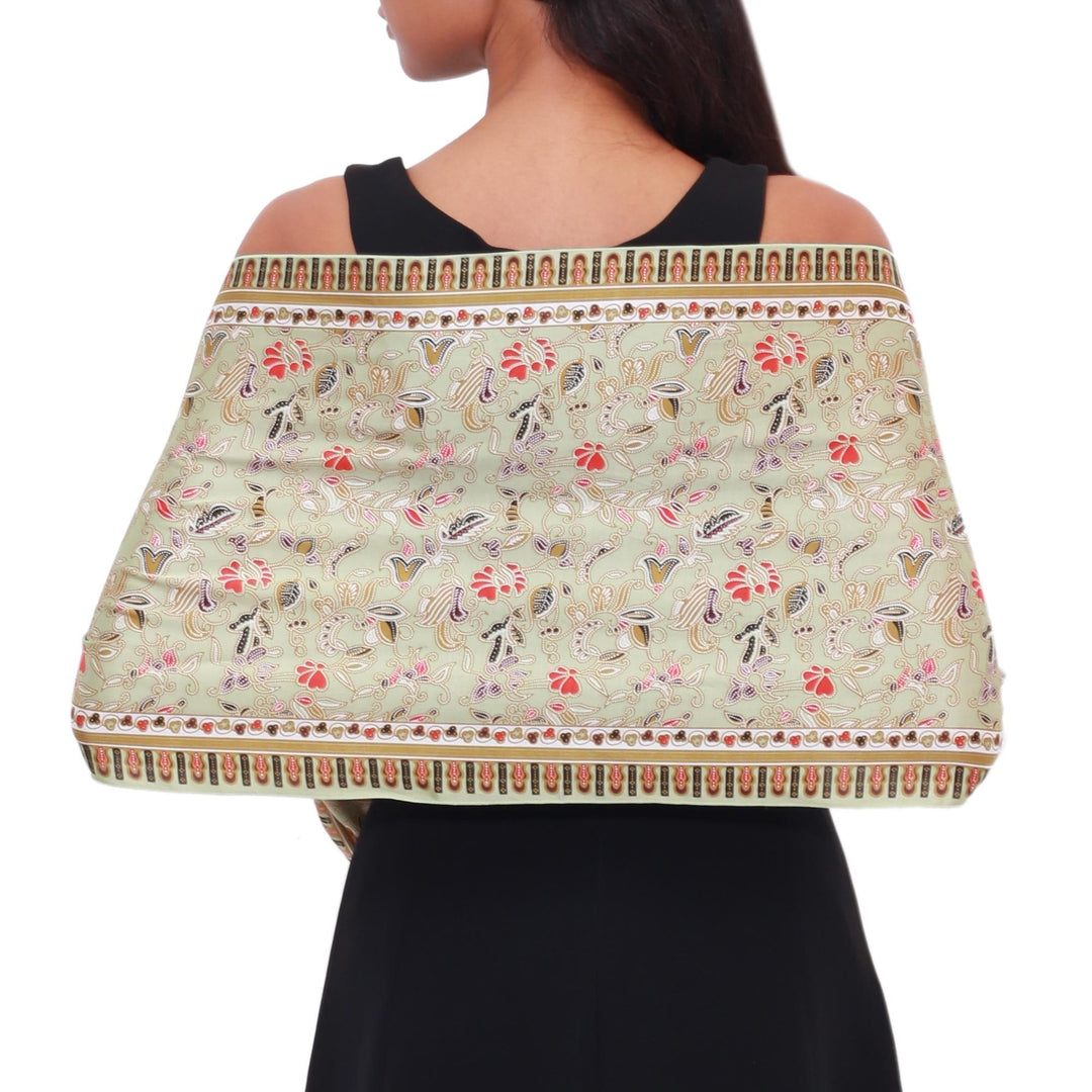 Laurel Batik Silk Scarf from Bali - Singa Laurel