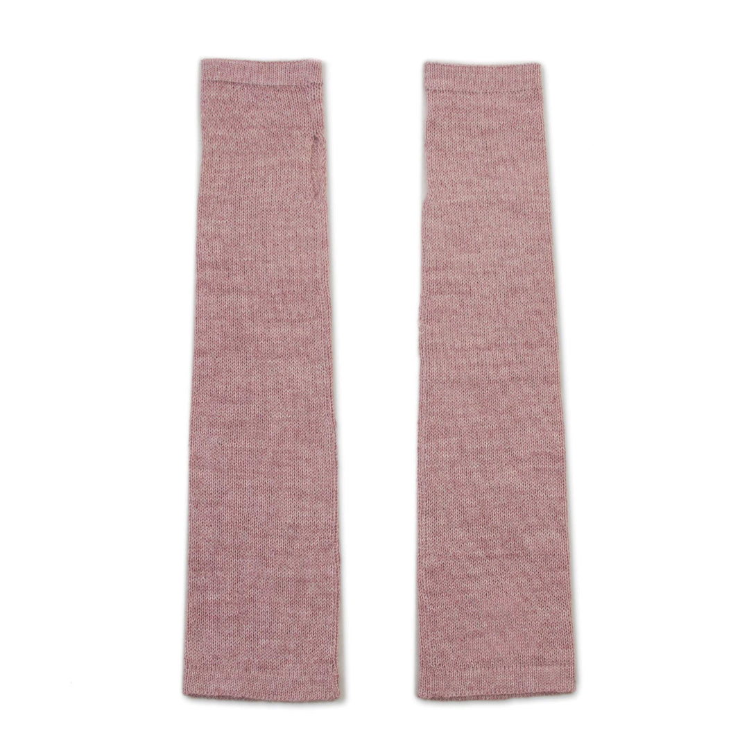 Dusty Rose 100% Baby Alpaca Cable Knit Fingerless Mitts - Luscious Twist in Dusty Rose