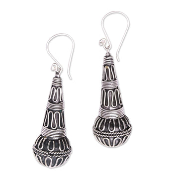 Handmade Sterling Silver Dangle Earrings from Bali - Singing Morning