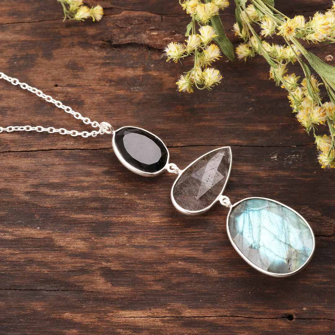 26.5-Carat Multi-Gemstone Pendant Necklace from India - Splendorous Evening