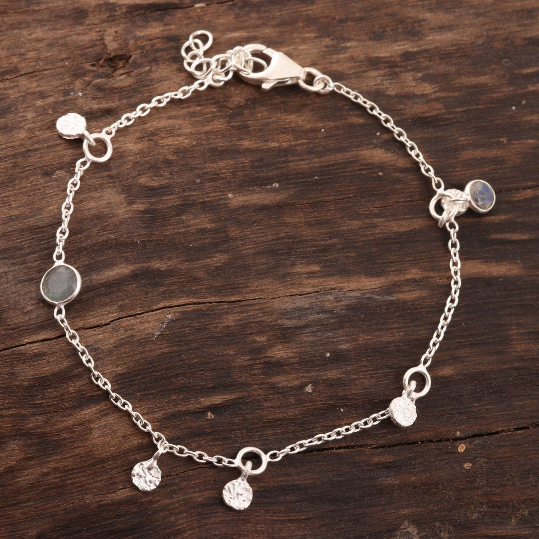 Labradorite Charm Bracelet - Cool Aurora