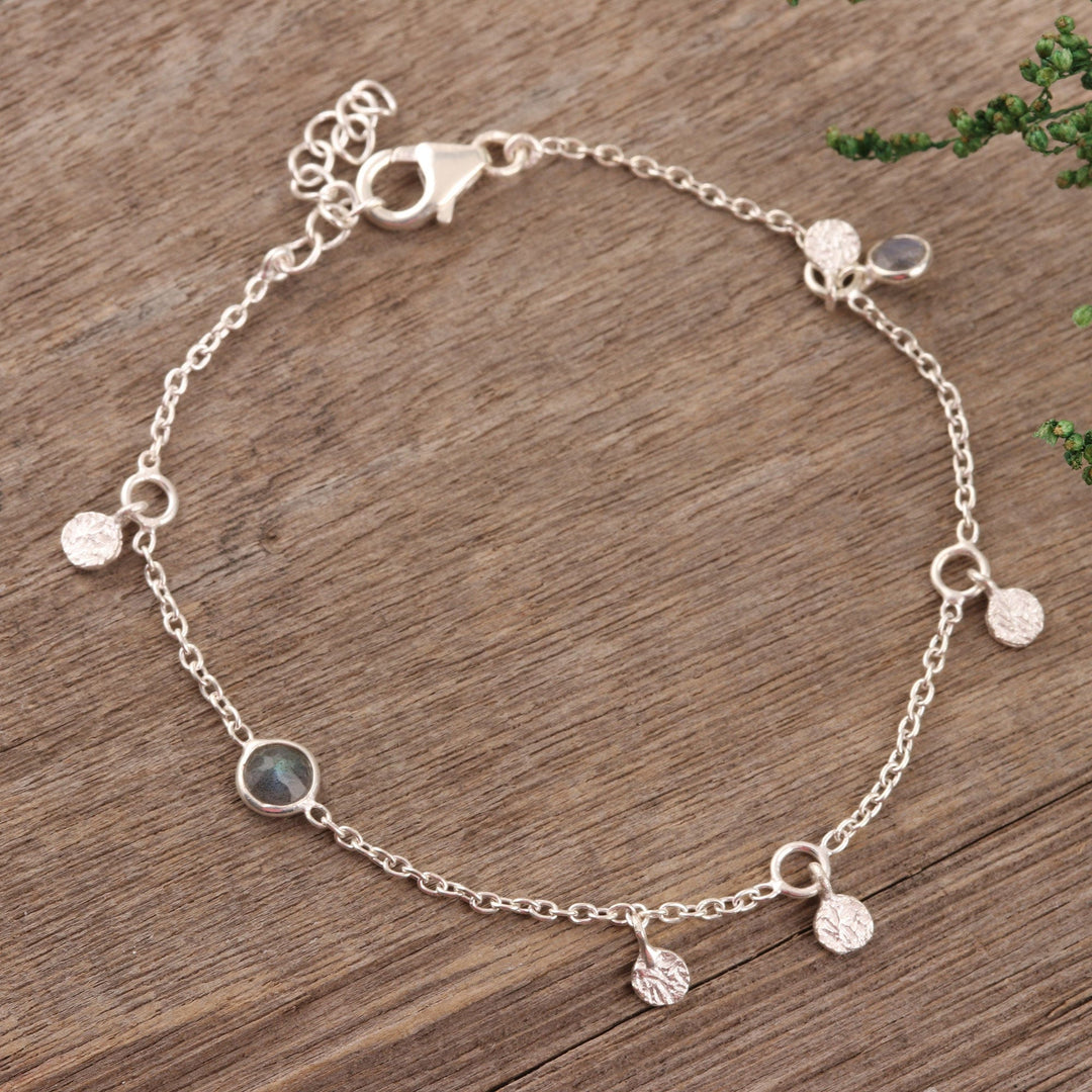 Labradorite Charm Bracelet - Cool Aurora