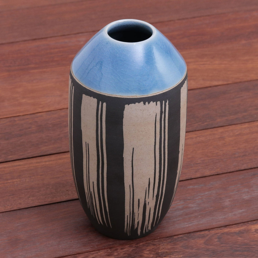 Modern Celadon Ceramic Vase from Thailand - Modern Garden