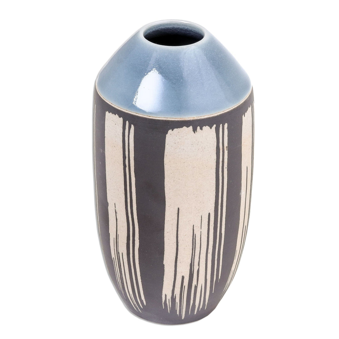 Modern Celadon Ceramic Vase from Thailand - Modern Garden