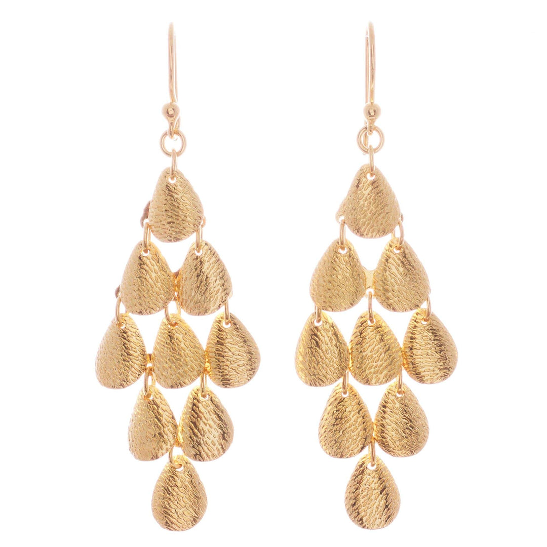 Teardrop Gold Plated Sterling Silver Dangle Earrings - Vital Rain
