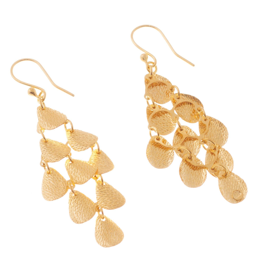 Teardrop Gold Plated Sterling Silver Dangle Earrings - Vital Rain