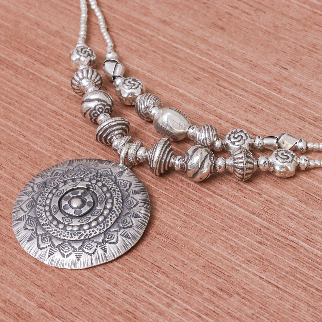Thai Hill Tribe Style 950 Silver Pendant Necklace - Hill Tribe Charm