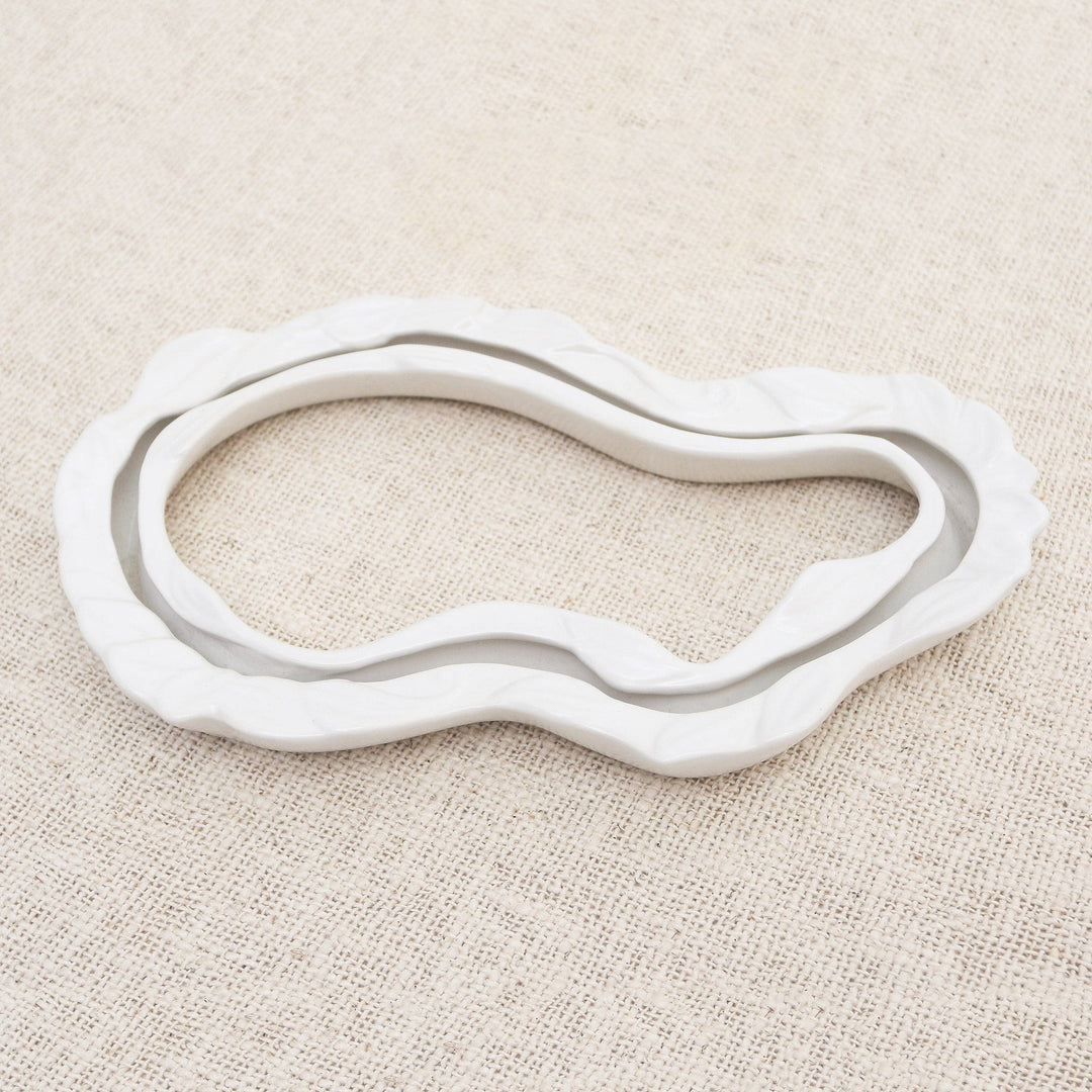 Freeform White Ceramic Blossom Vase - Living Flow in White