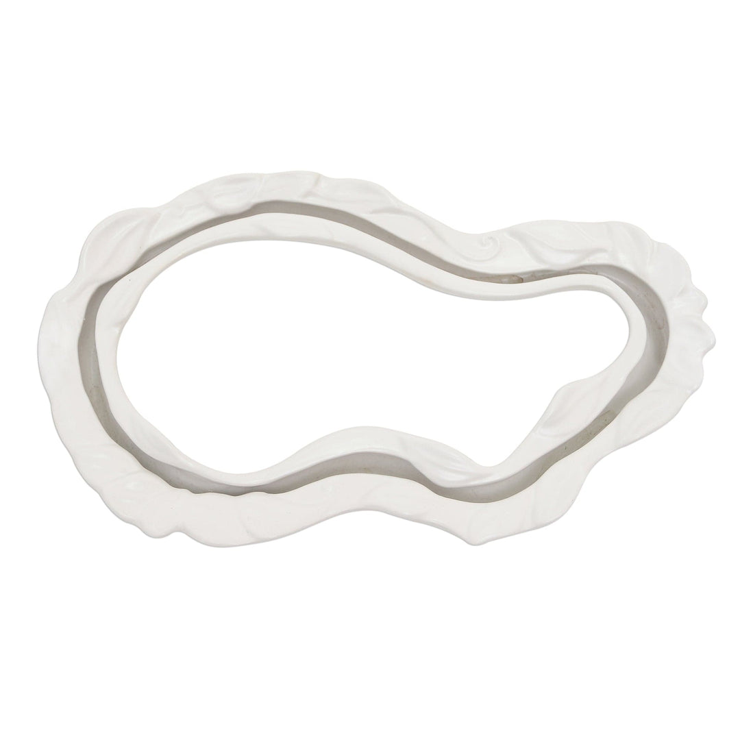 Freeform White Ceramic Blossom Vase - Living Flow in White