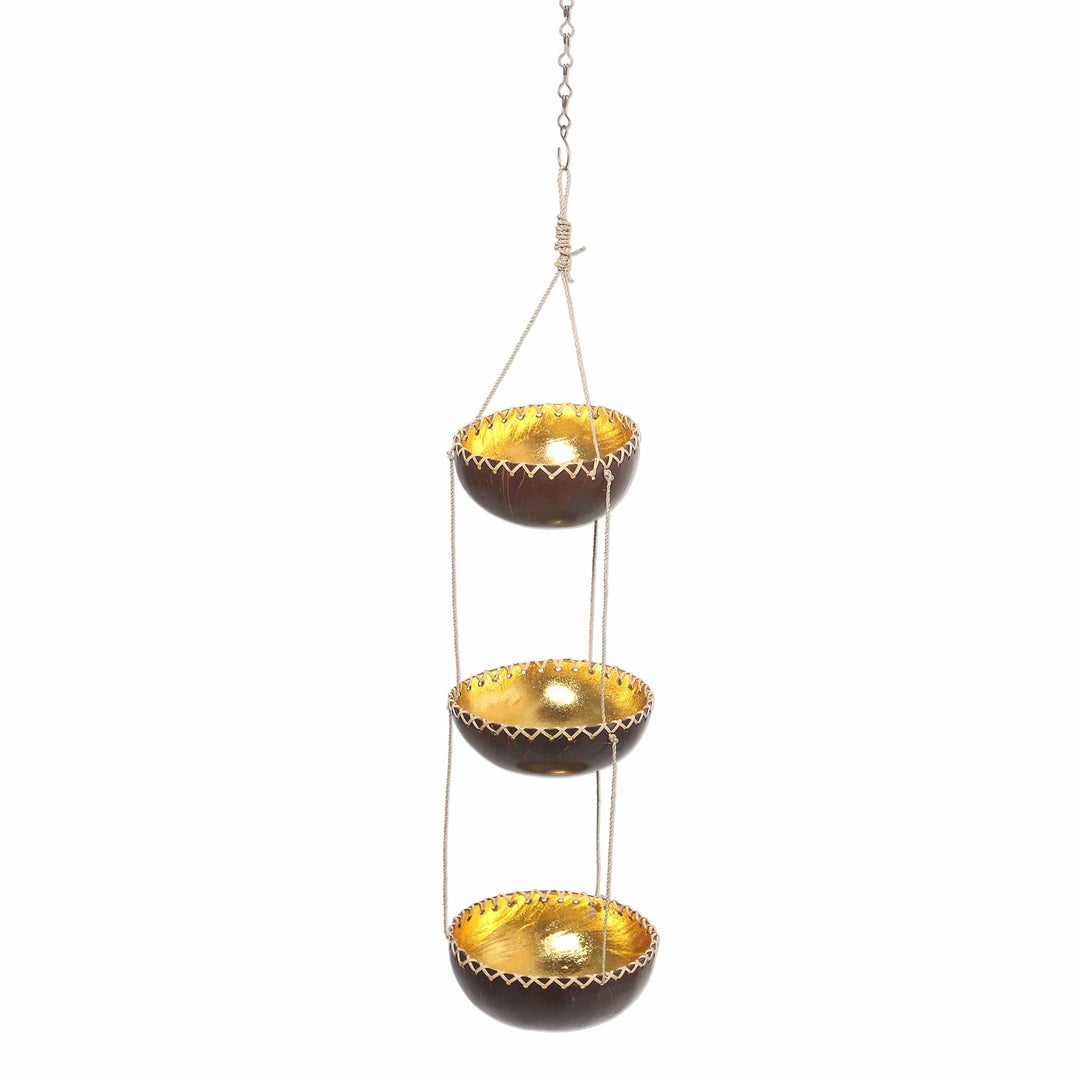 Tiered Hanging Coconut Shell Plant Pot - Vertical Garden