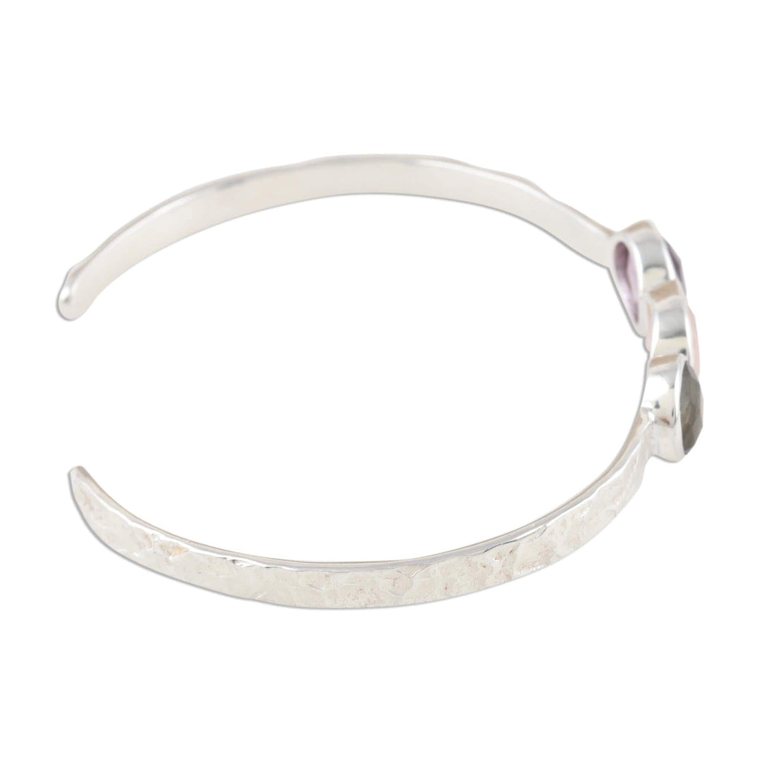 Multi-Gemstone Cuff Bracelet with Labradorite - Captivating Trio