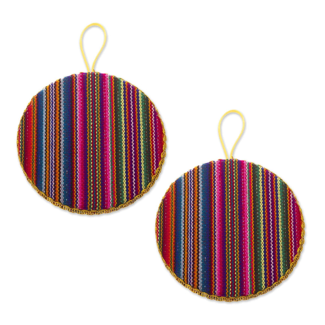 Colorful Handmade Christmas Ornaments from Peru (Pair) - Star of Bethlehem