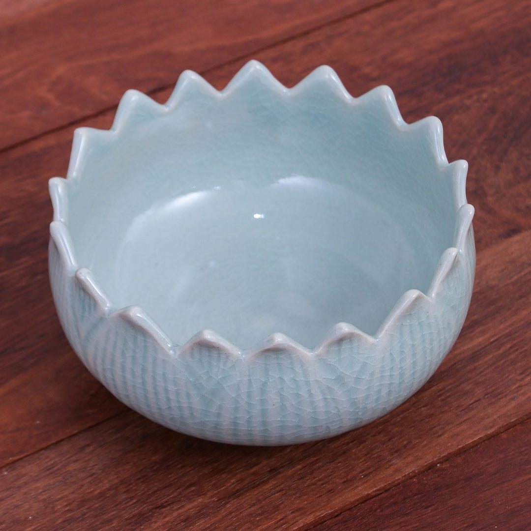 Hand Made Celadon Ceramic Lotus Leaf Bowl - Peace Lotus