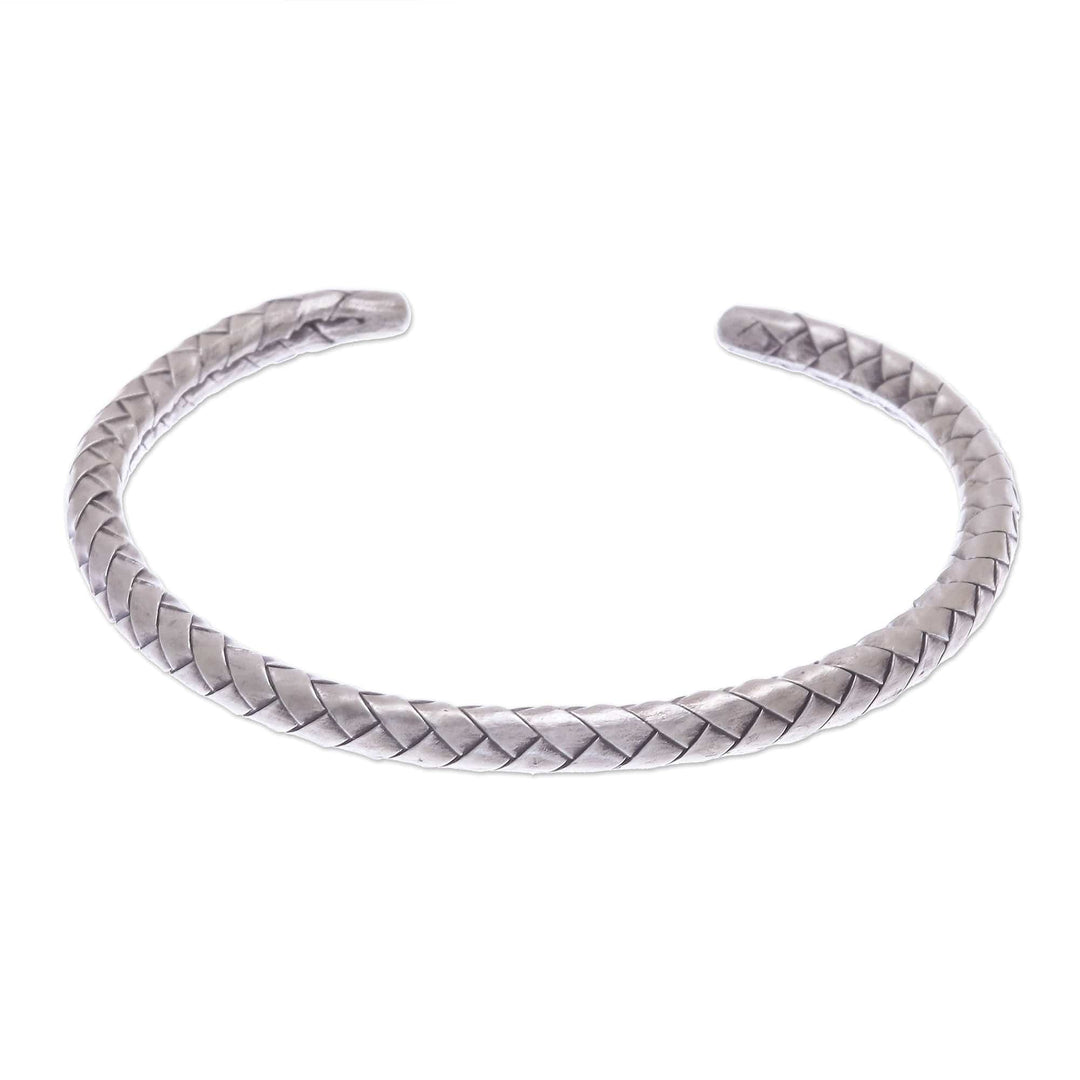 Thai Hand Crafted Sterling Silver Cuff Bracelet - Silver Bond