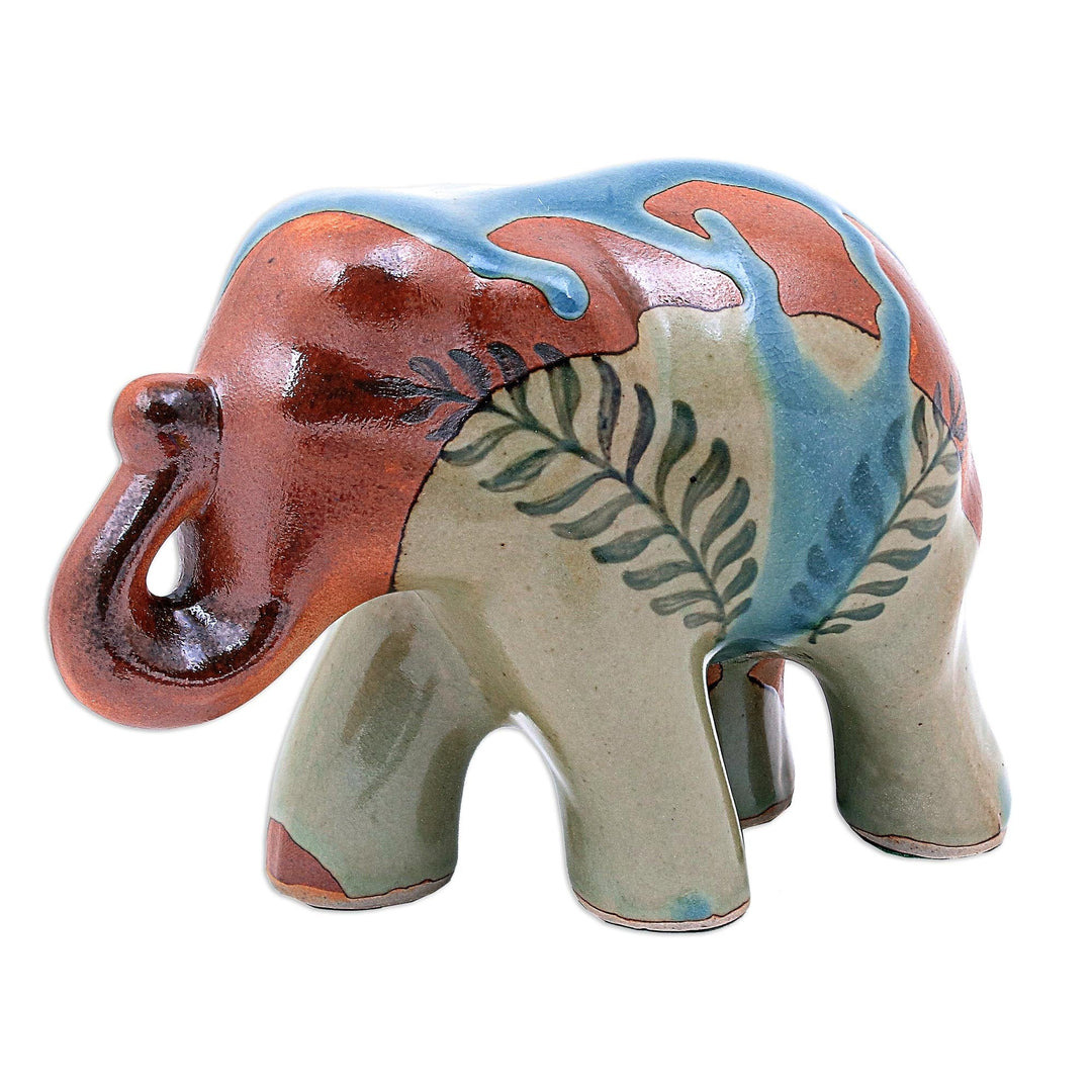 Hand Made Celadon Ceramic Elephant Sculpture - In the Jungle