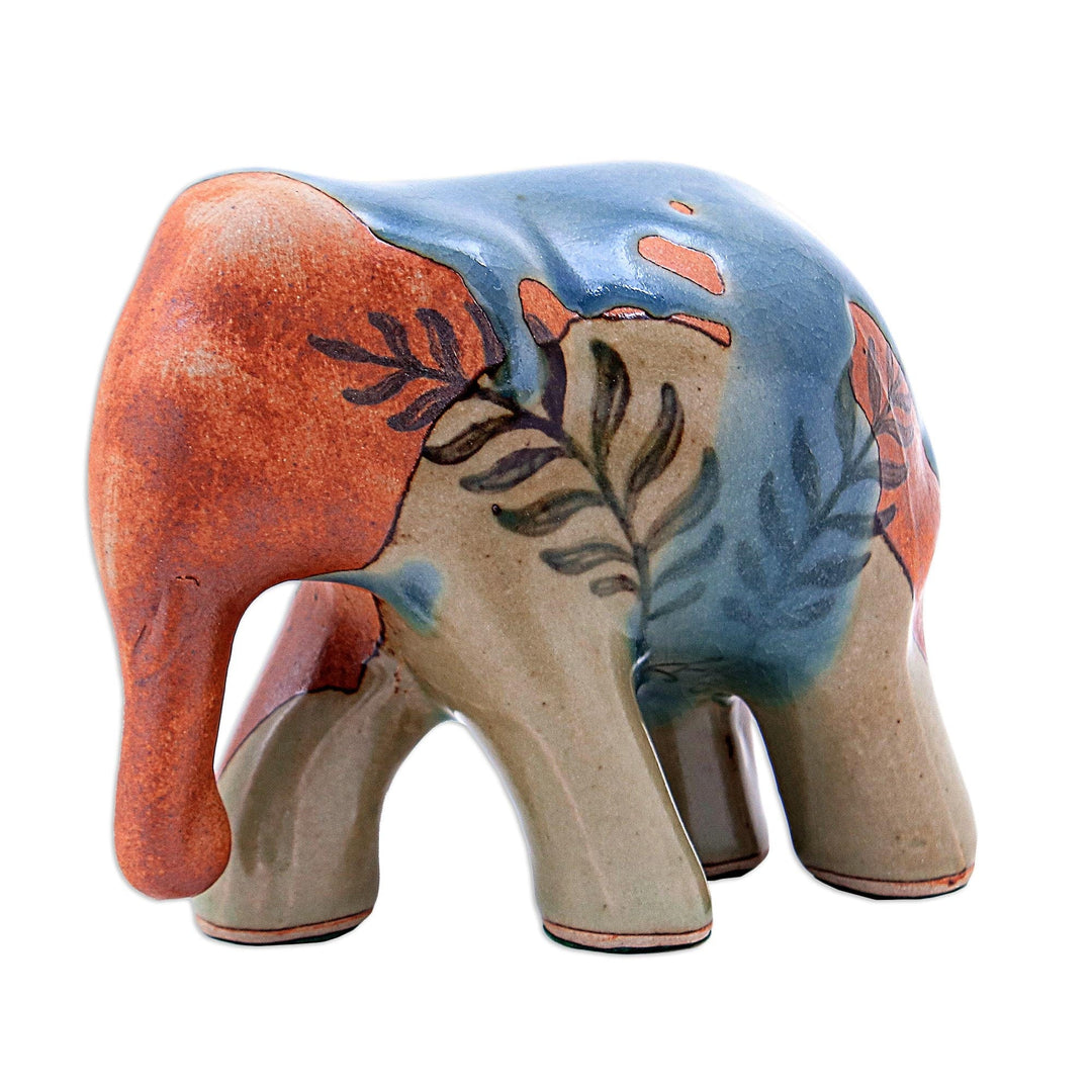 Artisan Crafted Celadon Ceramic Elephant Sculpture - Rhapsody