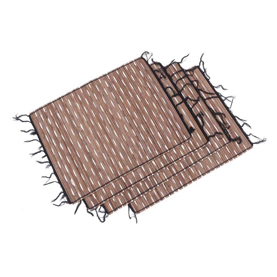 Artisan Made Natural Fiber and Cotton Placemats (Set of 4) - White Matches