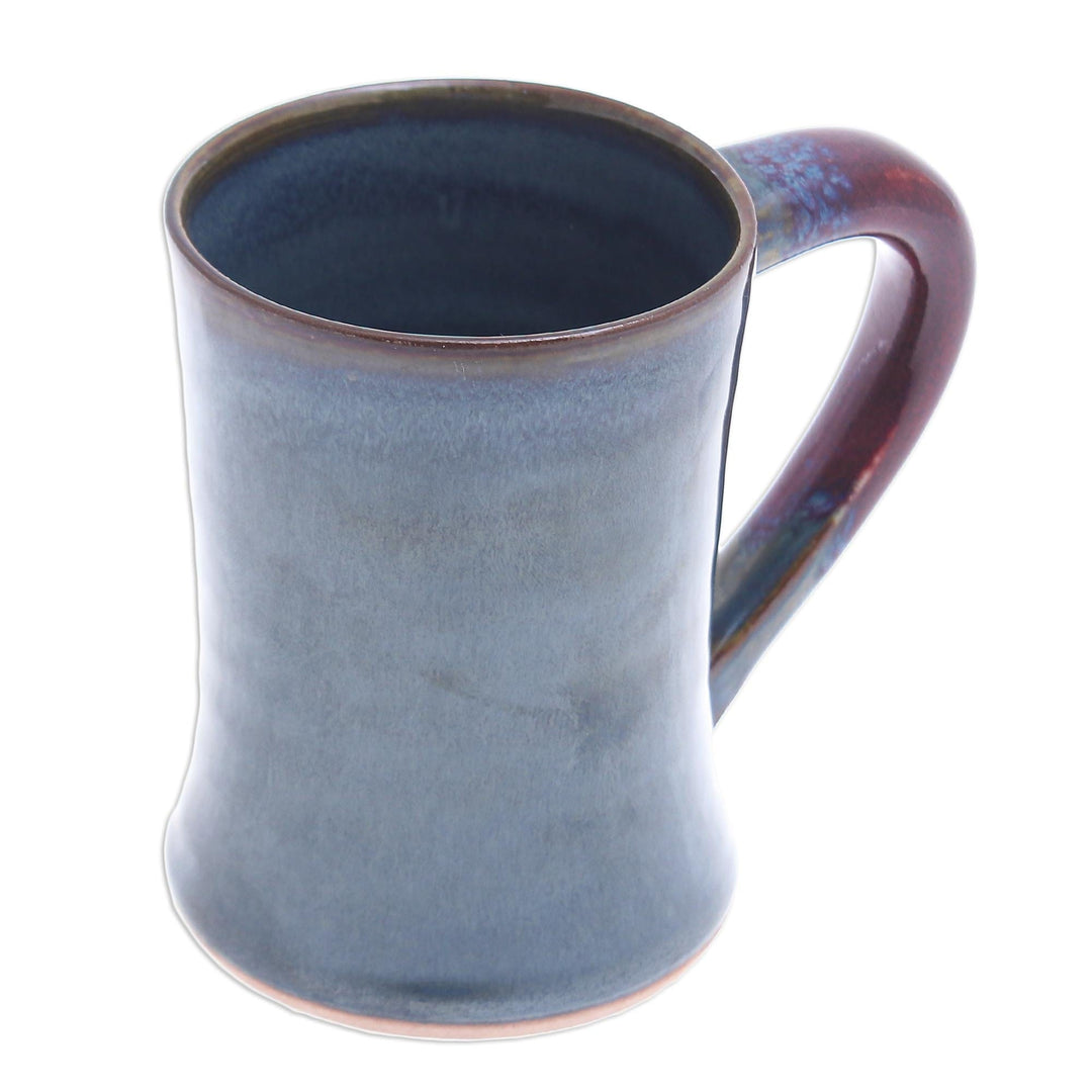Thai Blue and Red Ceramic Mug - Refreshed