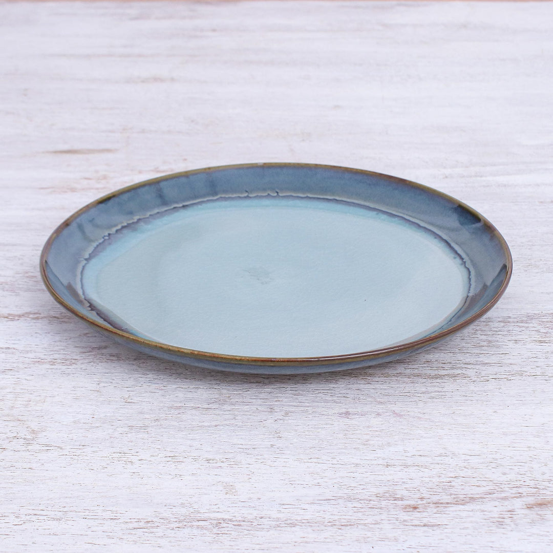 Handcrafted Blue Ceramic Dinner Plate - Blue Crush