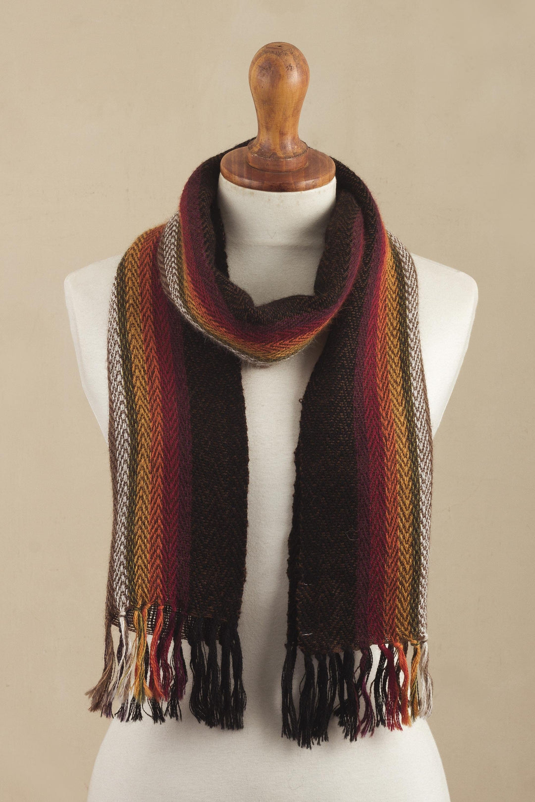 Earth-Toned 100% Alpaca Scarf - Earth Colors