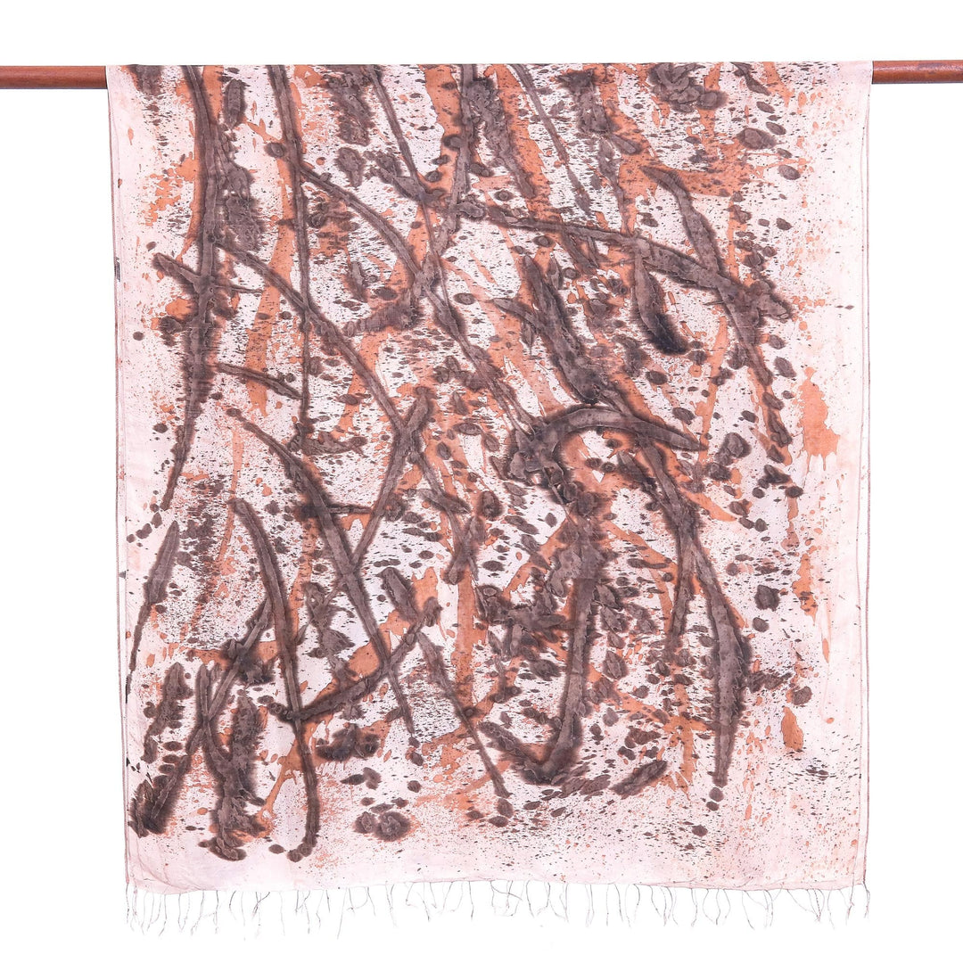 Eco-Friendly Abstract-Motif Silk Shawl - Abstract Lanna