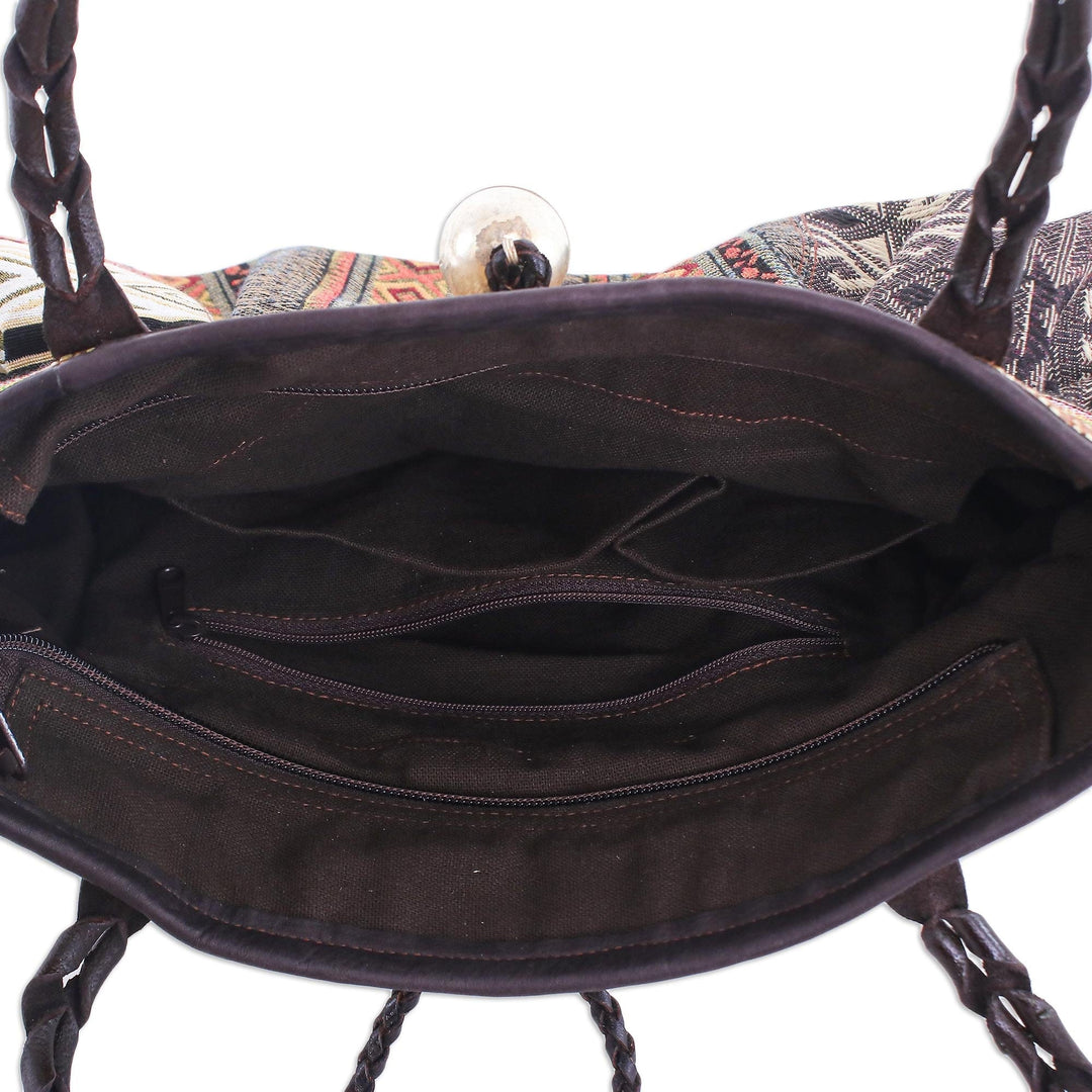 Cotton Blend Shoulder Bag with Braided Leather Strap - Breathe Easy in Yellow