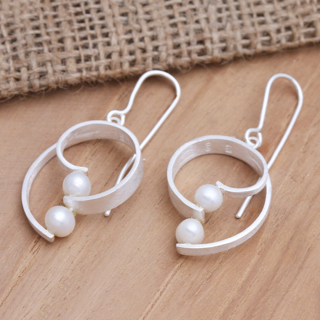 Hand Crafted Cultured Pearl Dangle Earrings - Affectionate Afternoon