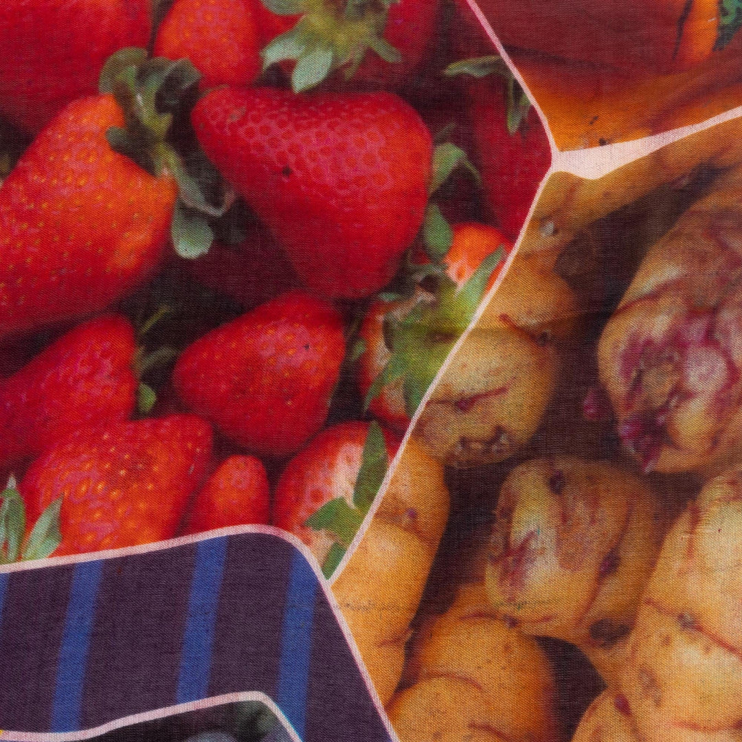Fruit and Vegetable Print Shawl - Nature's Bounty