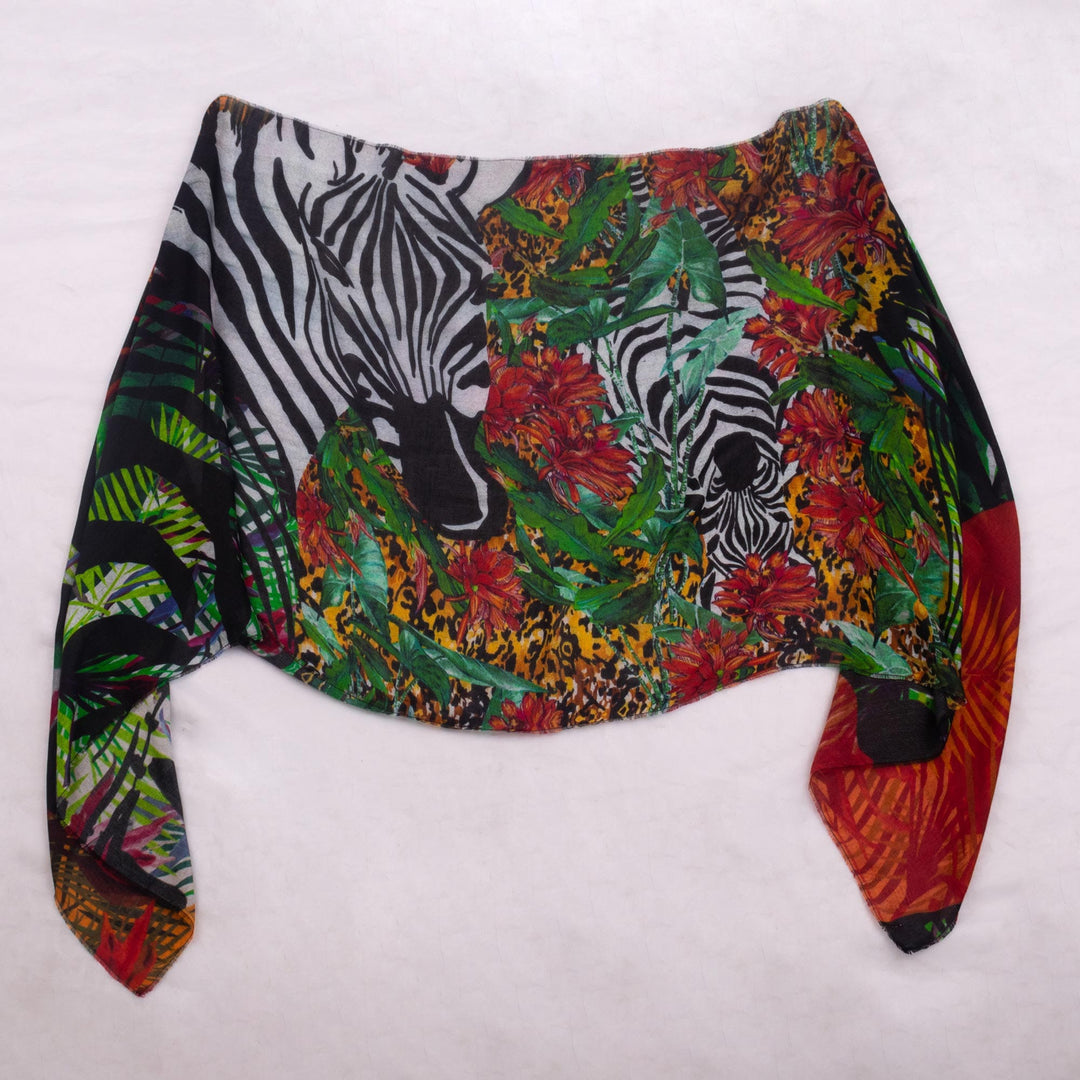 Printed Modal Shawl from Peru - Jungle Warmth