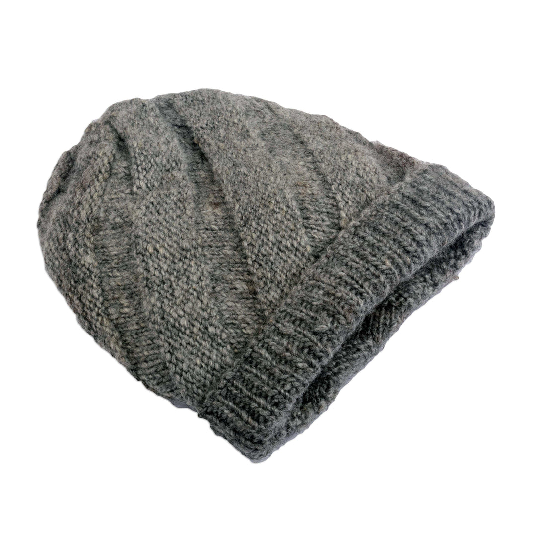 100% Natural Alpaca Undyed Knit Wool Hat Peru - Alpaca Natural