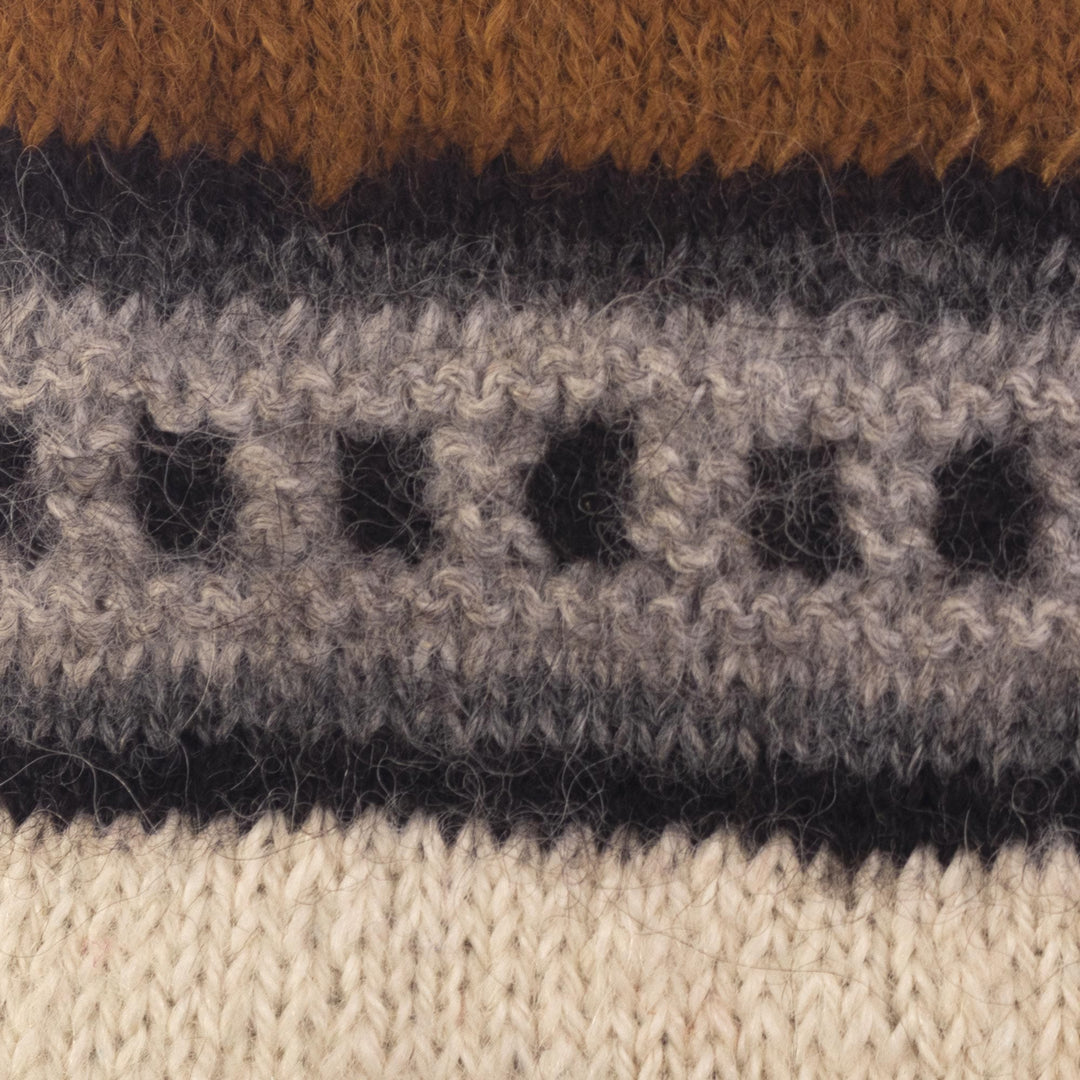 100% Alpaca Hand-Knit Undyed Mittens From Surco Peru - Warm Hands