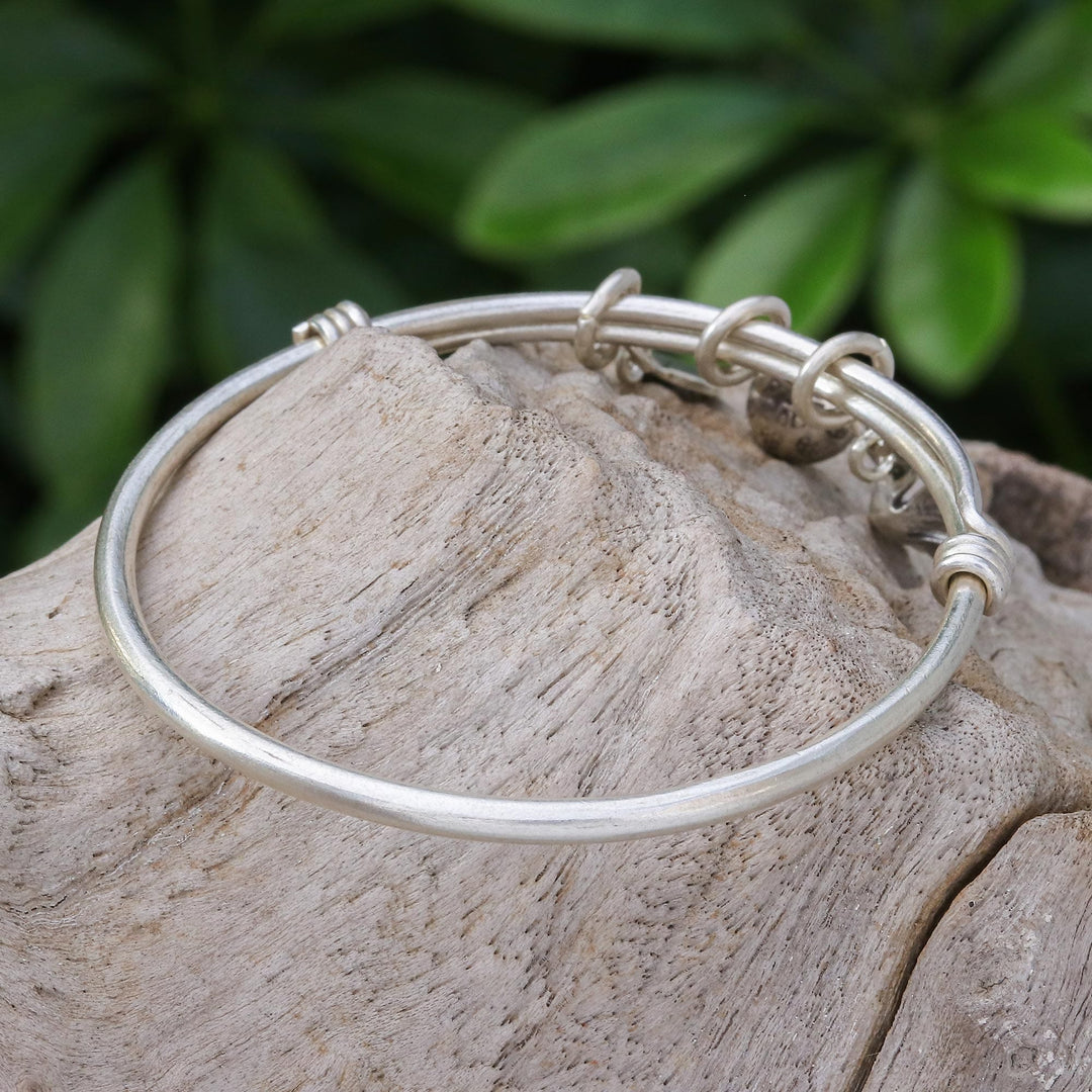 Sterling Silver Garden-Motif Charm Bracelet - Garden Sounds