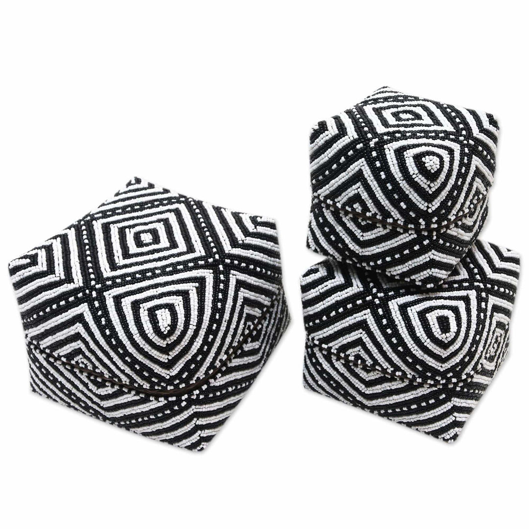 Embellished Decorative Bamboo Boxes (Set of 3) - Diamond Trance