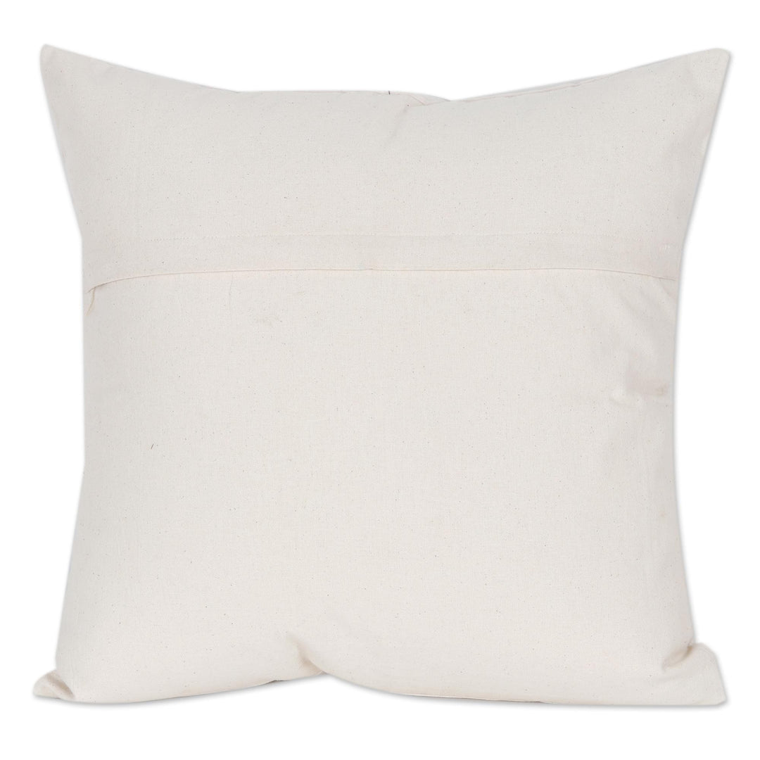 Embroidered Cotton Cushion Cover - Royal Blue