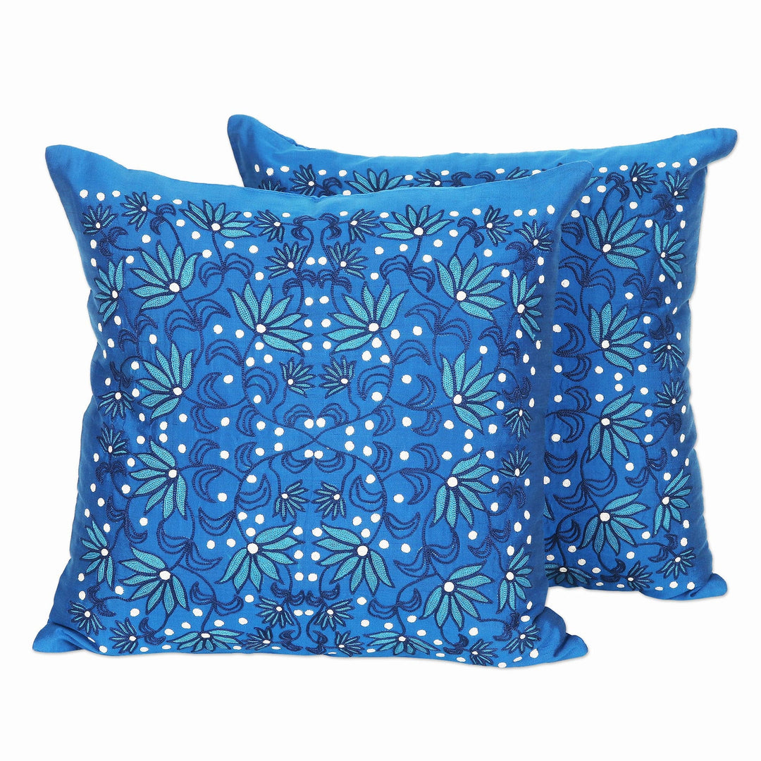 Cotton Cushion Covers (Pair) - Night Trellis