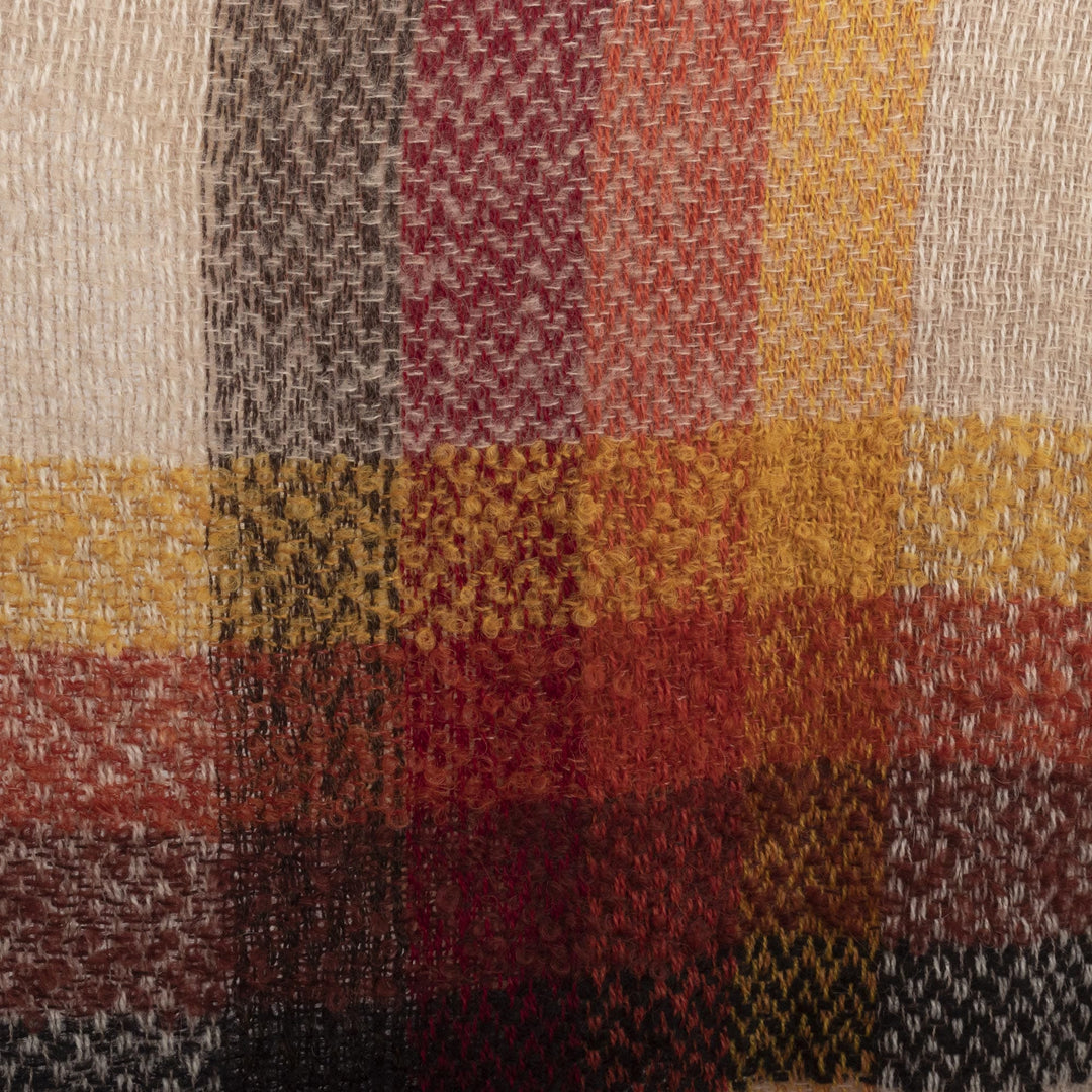 100% Alpaca Wool Shawl Scarf in Earth Tones from Peru - Huayhuash Sunset