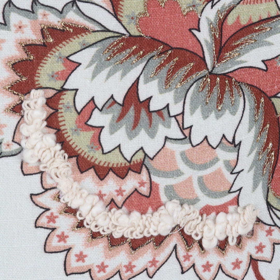 Cotton Cushion Covers with Tufted Embroidery (Pair) - Garden Fantasy