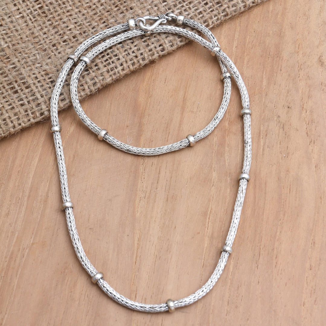 Artisan Crafted Sterling Silver Chain Necklace - Joyful Inside