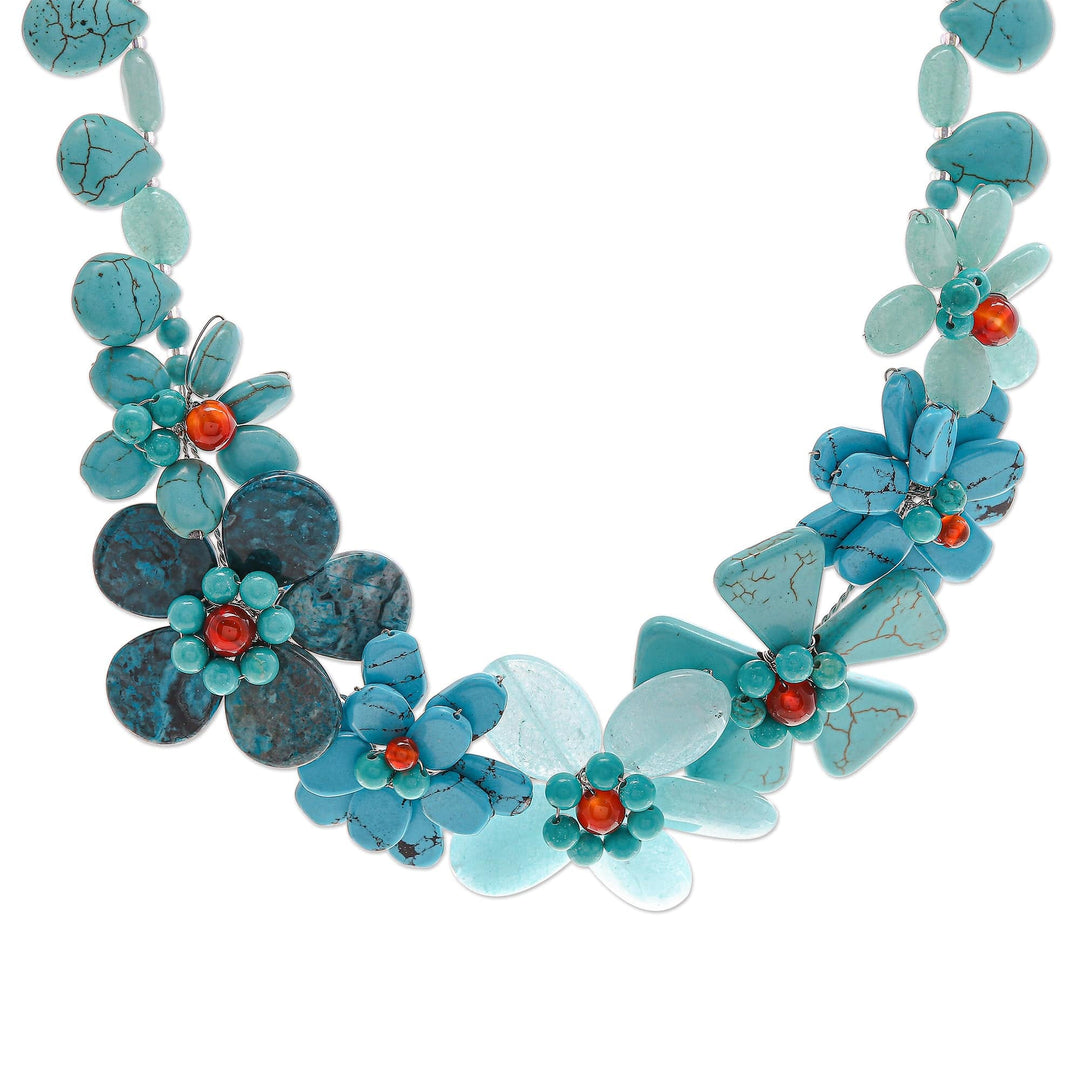 Hand Crafted Chalcedony and Jasper Pendant Necklace - Sky Terrace