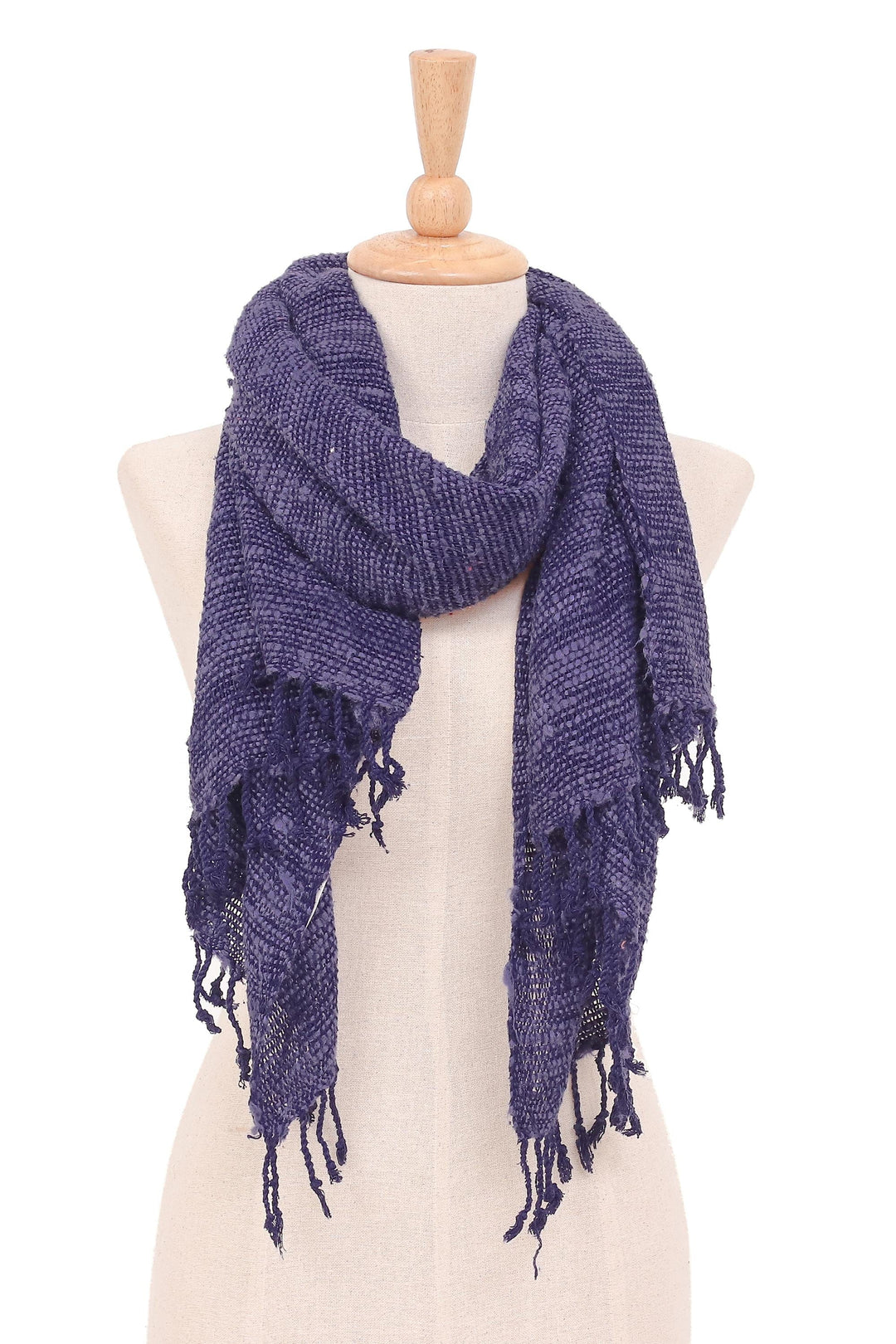 Hand-Woven Bark Silk Scarf from Thailand - Winter Begins