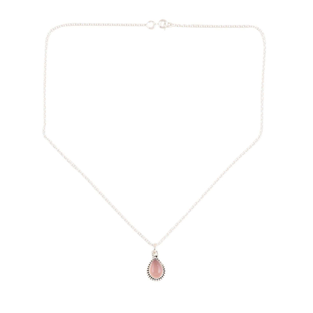 Rose Quartz Earring and Necklace Set - Pink Crush