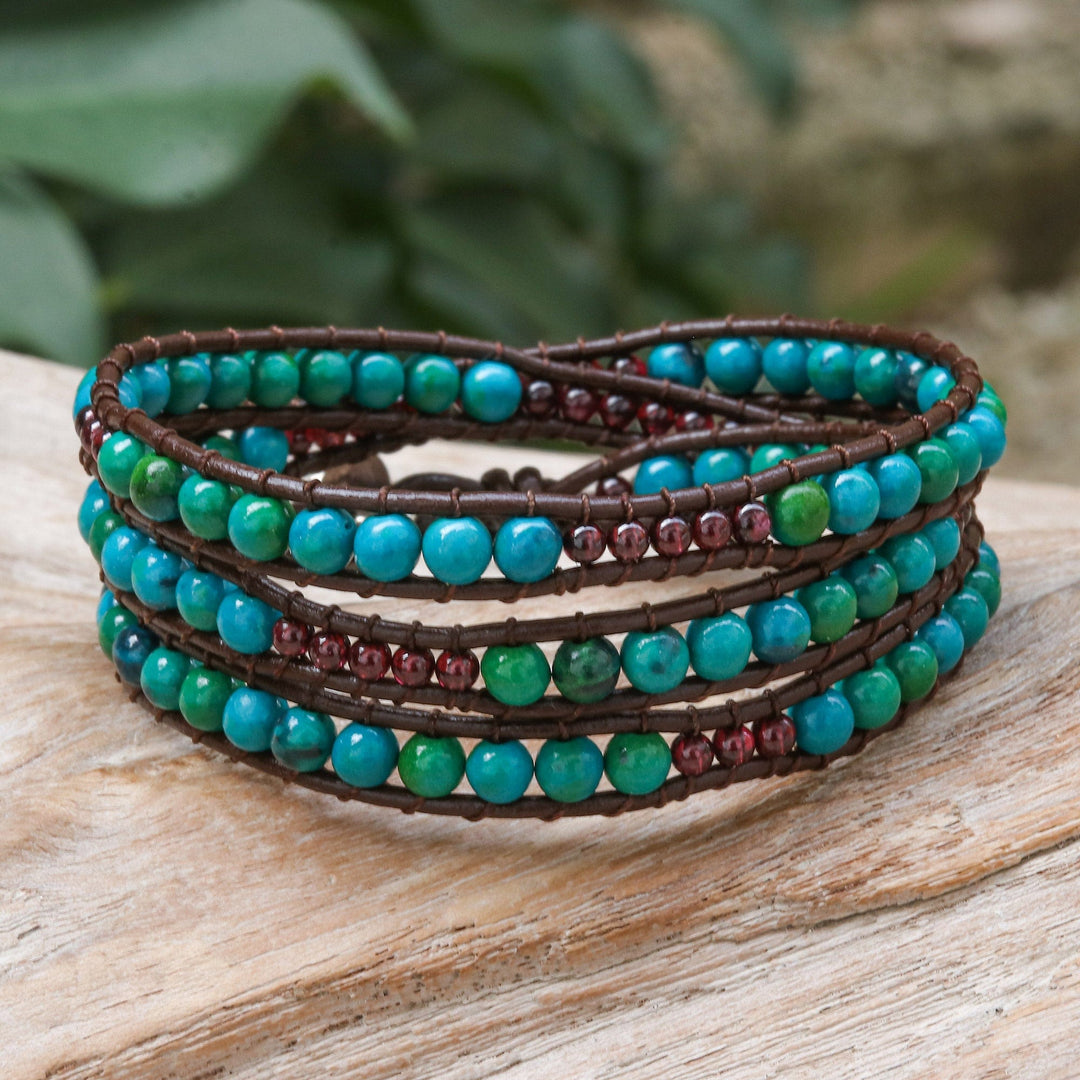 Artisan Crafted Gemstone Wrap Bracelet - Mae Ping Currents