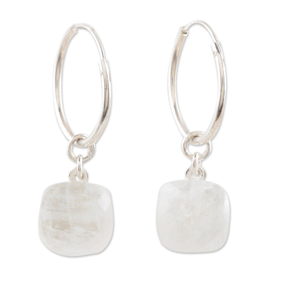 Hand Crafted Rainbow Moonstone Dangle Earrings - Step Into the Light