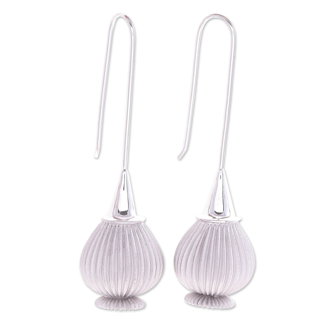 Hand Made Rhodium-Plated Drop Earrings - Near Dawn