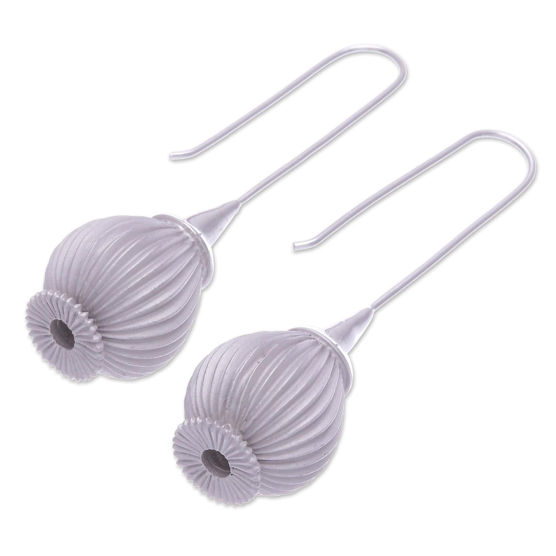 Hand Made Rhodium-Plated Drop Earrings - Near Dawn