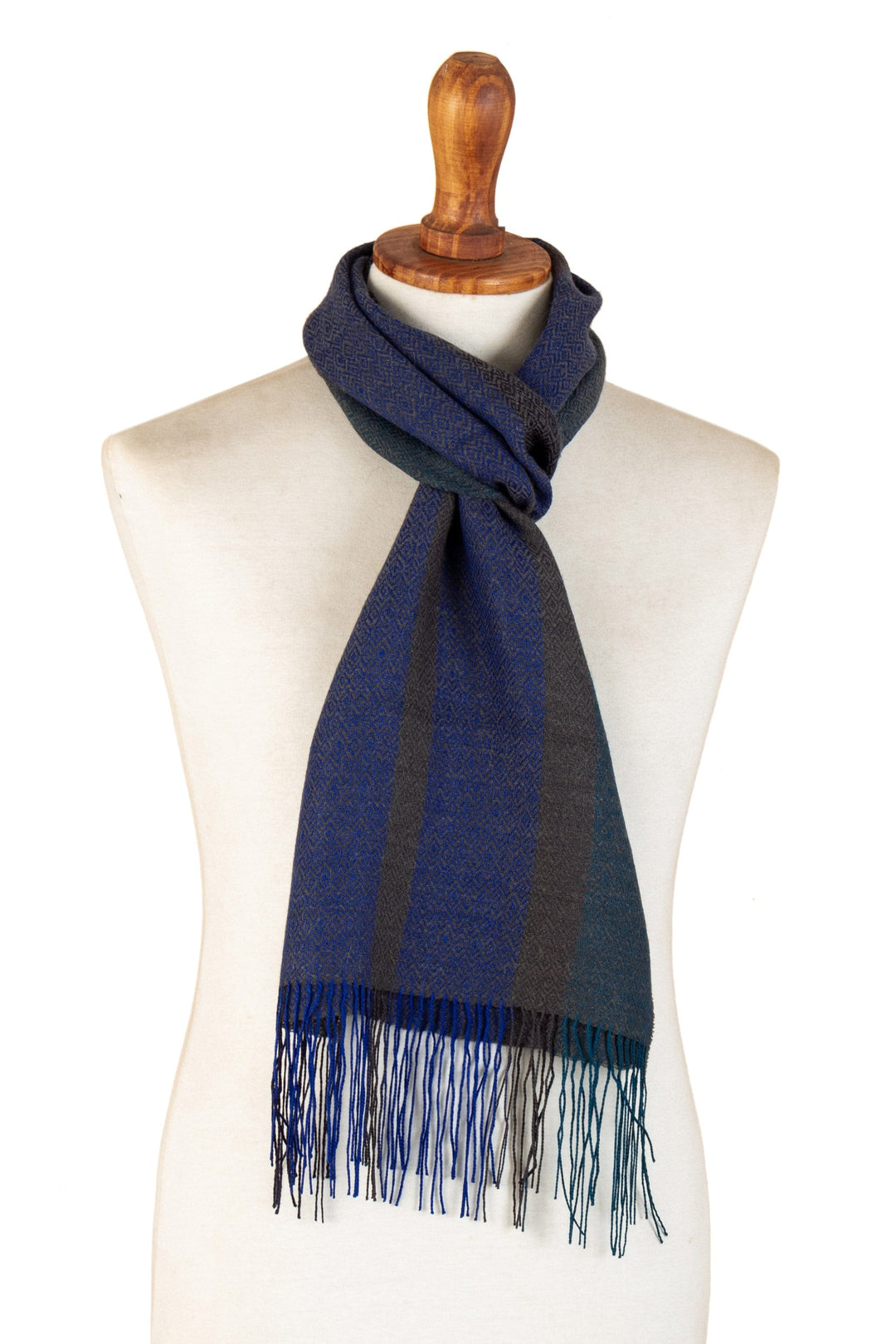 Handloomed Unisex Baby Alpaca Blend Scarf in Blue - Winds of the Andes