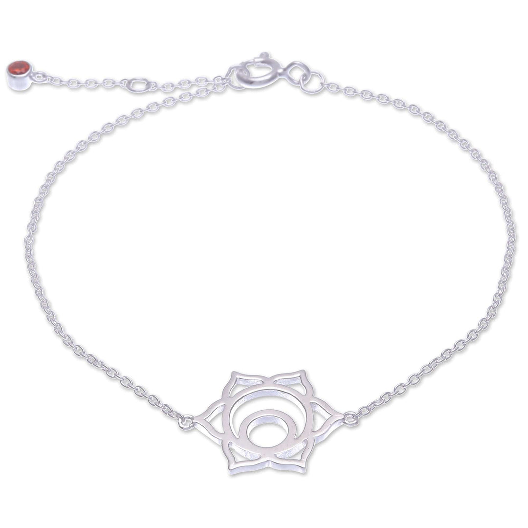 Handcrafted Cubic Zirconia Pendant Bracelet - Sacral Chakra Spin
