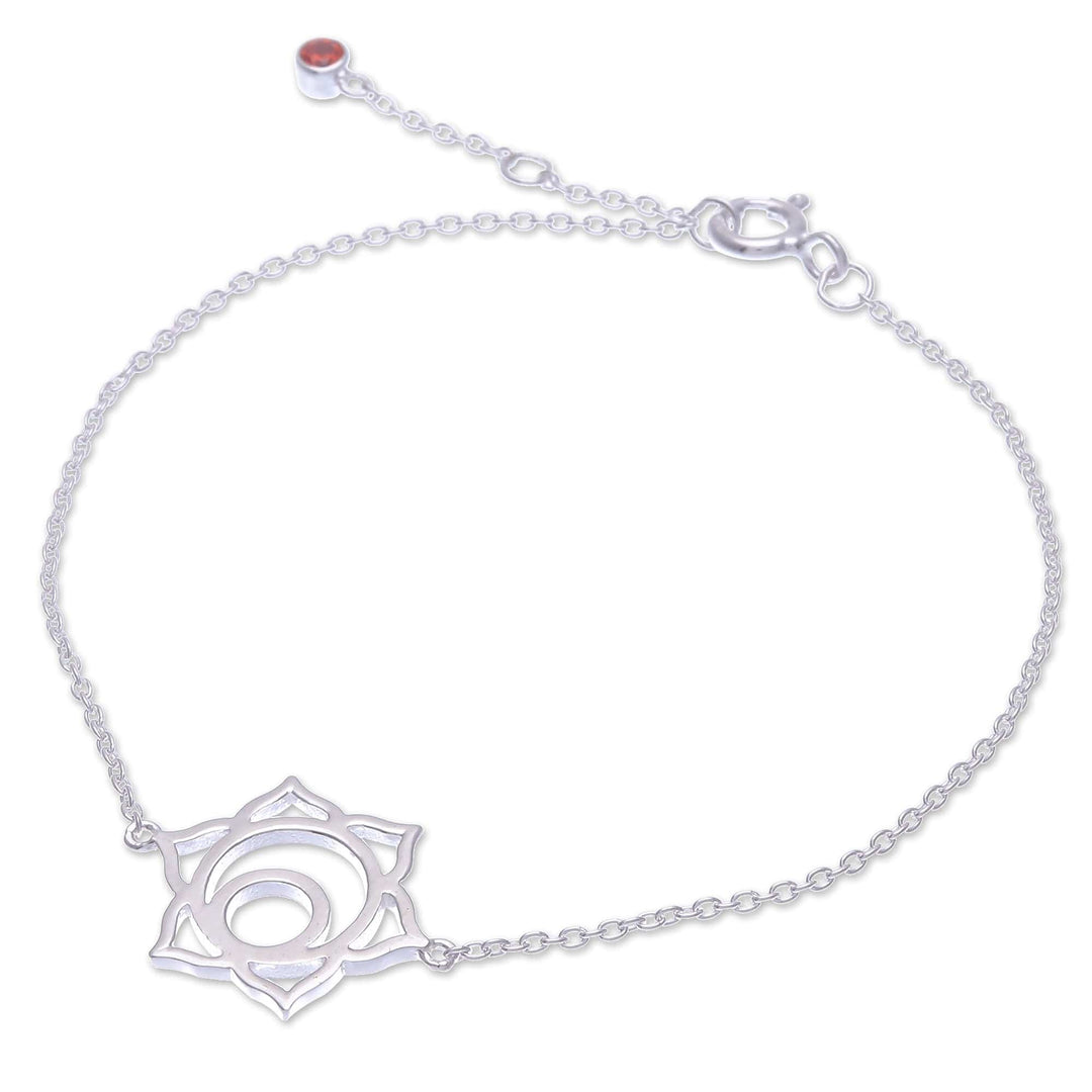 Handcrafted Cubic Zirconia Pendant Bracelet - Sacral Chakra Spin