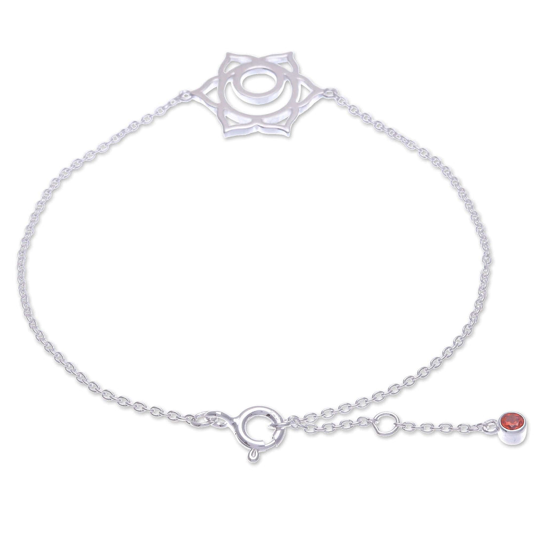 Handcrafted Cubic Zirconia Pendant Bracelet - Sacral Chakra Spin