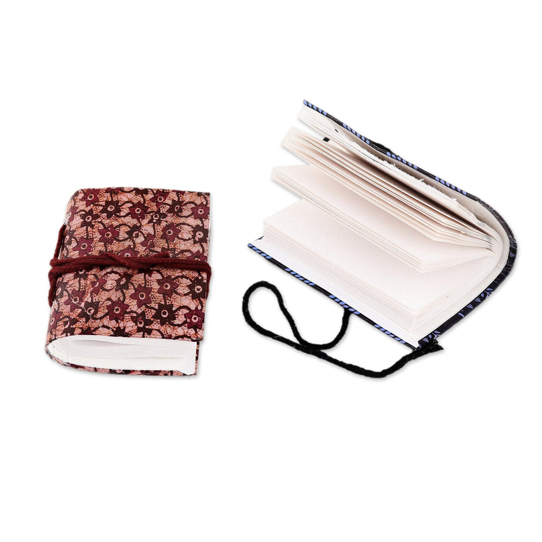 Set of 2 Handmade Paper Mini Journals from India - Nature’s Delight